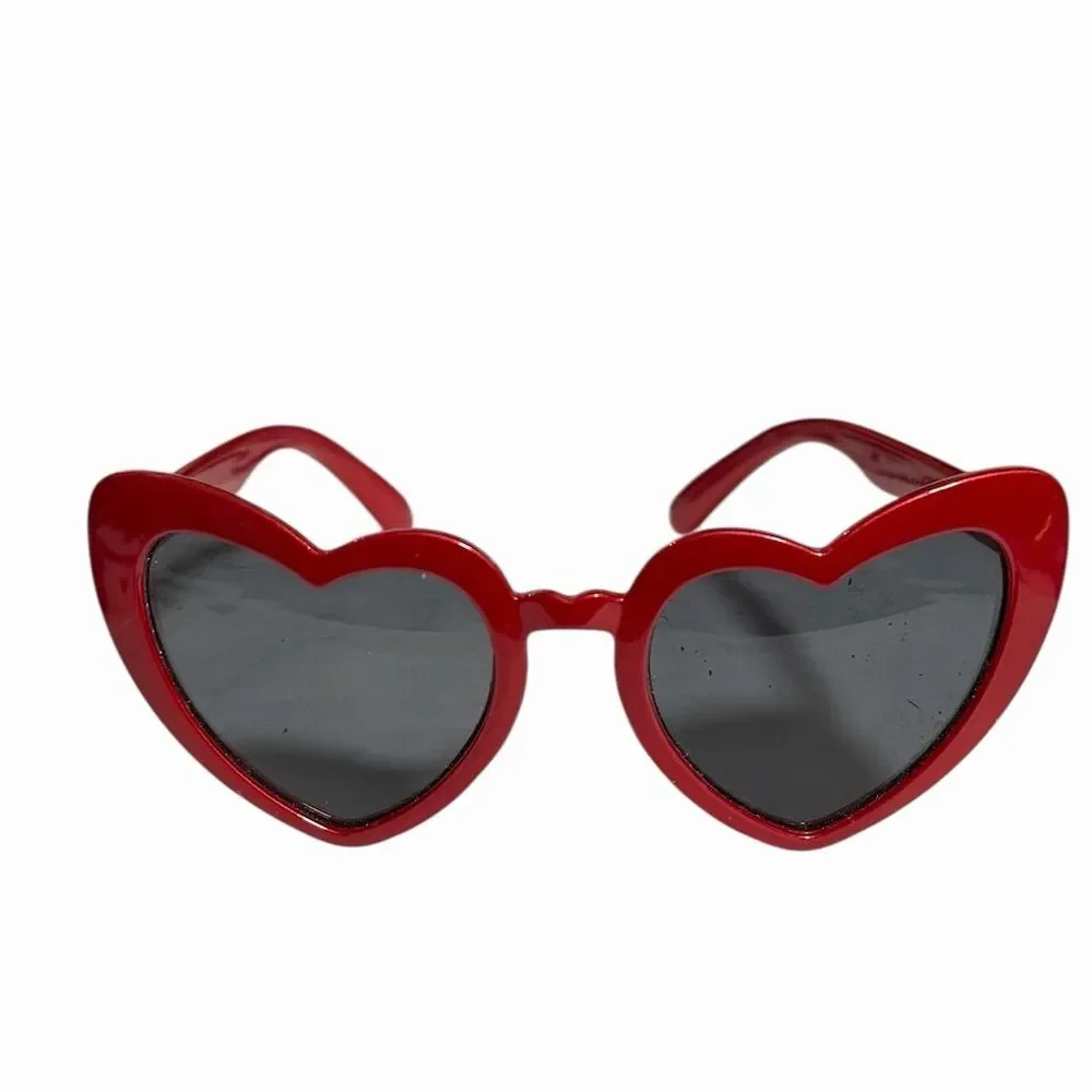 KIDS Red Heart Shaped Retro Cat Eye Sunglasses